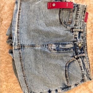 Denim High-Waisted Skort